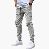 Relaxte Cargo Joggerhose - Für Herren mit Taschen & Stil – Hellgrau