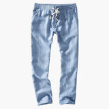 Herren Sommerhose mit elastischem Bund und Kordelzug – Hellblau