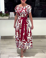 Prag Kleid mit verstellbarem Band – Rot