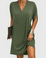 Jannie | Elegantes, schmeichelndes Kleid – Olivegrün
