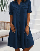 Sandra | Luftiges Sommerkleid – Marineblau