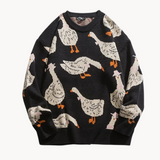 Swampland - verspielter lässiger damenpullover mit printdesign – Beige