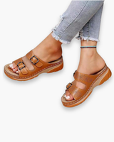 Damen Gepolstert Sandalen | Verstellbare Schnallen – Braun