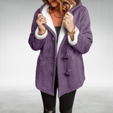 Amanda – Warme Jacke mit Fleecefutter – Lila