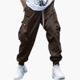 Herren-Cargo-Joggerhose mit Kordelzug und elastischen Bündchen – Braun