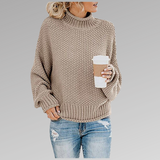 Olivia | Pullover mit hohem Kragen – Beige