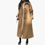 Trendy Langer Mantel für Damen – Khaki