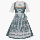 Spitzen-Dirndl kleid mit Bluse für Damen - Oktoberfest 2025 – Grün