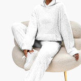 Teddy Hoodie Loungewear für Damen – Weiß