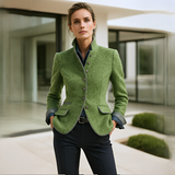 Valerie - Elegante Stehkragenjacke – Grün