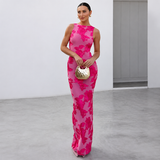 Genecia - Elegantes, fließendes Maxi-Kleid – Rosa