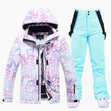 Zweiteiliger Skianzug für Damen – Lila / Blau