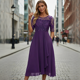 Victoria - Elegantes Sommerkleid mit Spitzen – Lila