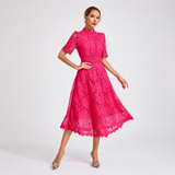 Hallie - Trendiges Midikleid – Rosa