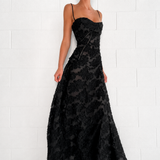 Sandra - Schickes Enganliegendes Maxikleid – Schwarz