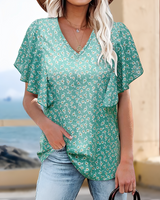 Eleri - Modische Bluse mit V-Ausschnitt – Grün