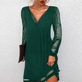 Mierra - Raffiniertes Mini-Kleid mit V-Ausschnitt – Grün