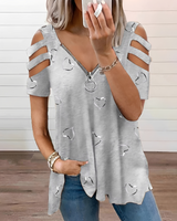 Sabiya - Modisches ärmelloses T-Shirt – Grau