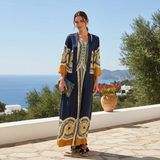 Kymbrea - Schickes, locker gestaltetes Maxi-Kleid – Marineblau