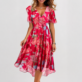Luella - Fließendes Midikleid mit V-Ausschnitt – Rot