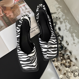 Eileen - Modische Schuhe mit eckiger Spitze – Weiß / Schwarz