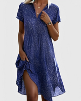Vivella - Elegantes Midikleid mit V-Ausschnitt – Blau
