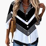 Casual Bluse für Damen mit Blumenmuster - Locker & Elegant – Schwarz
