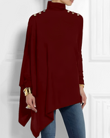 Rhoslyn - Elegantes Rollkragenhemd – Rot