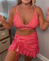 Elwyn - Elegantes Set aus zwei Badeanzug-Teilen – Rot