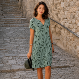 Josette - Lässiges Midikleid mit V-Ausschnitt – Grün