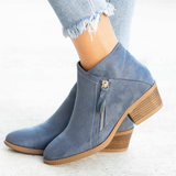 Stiefelette Damen Lederoptik Warm | Komfort Rutschfest – Blau