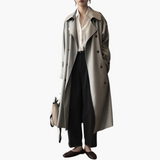 Damen Trenchcoat mit Reverskragen und Doppelknöpfen – Grau
