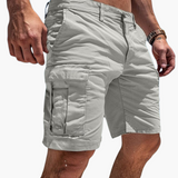 Herren Cargo-Shorts in Kniehöhe mit mehreren Taschen für den Sommer – Hellgrau