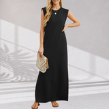 Sarah | Stilvolles Maxi Kleid – Schwarz