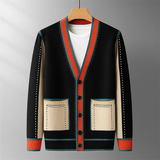 Lajos – Strickjacke Aus Wolle Mit Taschen – Schwarz