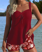 Chloe - Damen Tankini mit Shorts – Rot