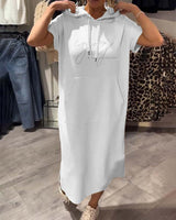 Catalina | Bequemes Hoodie-Kleid – Weiß