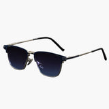 Damen Sonnenbrille mit eckiger Titanfassung und Polarisierung – Blau