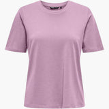 Damen T-Shirt mit Rundhalsausschnitt und kurzen Ärmeln – Lila