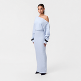 Tahlia - Elegantes Maxikleid mit einseitigem Träger – Blau