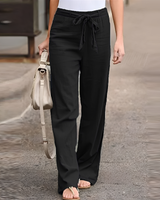 Saniyah - Hose mit elastischem Bund und Zugband – Schwarz