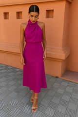 Selina - Schickes ärmelloses Kleid – Lila