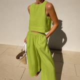 Thelma - Lässiges und Bequemes Hosen-Set – Grün