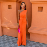 Mallory - Stilvolles One-Shoulder-Kleid – Orange