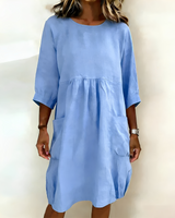 Shadia - Lockeres und Lässiges Midikleid – Blau