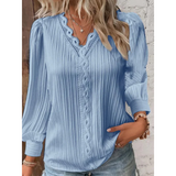 Jackalyn - Elegante Damenbluse aus Spitze – Hellblau