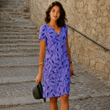 Josette - Lässiges Midikleid mit V-Ausschnitt – Lila