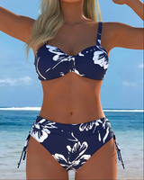 Beca - Stilvoller zweiteiliger Neckholder-Badeanzug – Blau