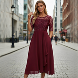 Victoria - Elegantes Sommerkleid mit Spitzen – Rot