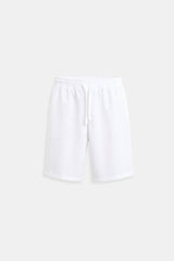 Herren Elastischer Bund Kurze Hosen – Weiß
